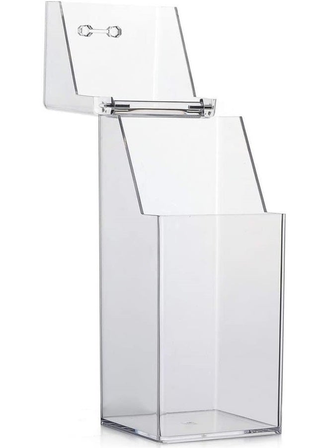 Quupy Clear Makeup Brushes Holder with Lid Acrylic Makeup Brush Jewellery Organiser Storage Holder Jar for Dresser Bedroom Bathroom(Without pearls and brushes) - Image 4