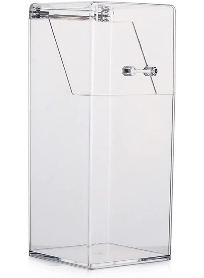 Quupy Clear Makeup Brushes Holder with Lid Acrylic Makeup Brush Jewellery Organiser Storage Holder Jar for Dresser Bedroom Bathroom(Without pearls and brushes) - Image 3