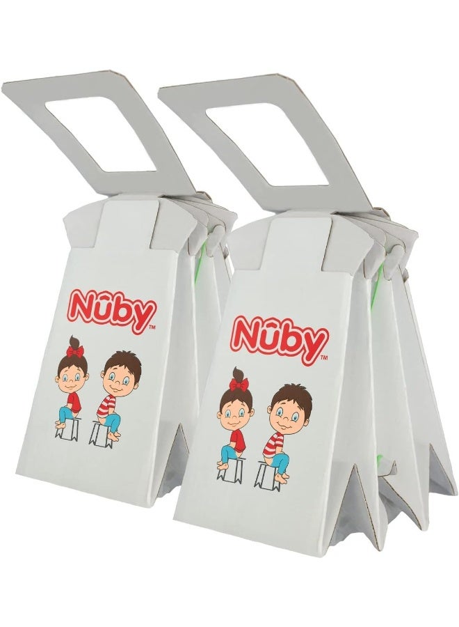 Nuby نوبى مرحاض سفر قابل للتخلص مع بطانة - مرحاض قابل للطي ومحمول؛ ضروري للأطفال في المخيمات والرحلات وركوب السيارات - مرحاض سفر للأطفال، عبوة 2 - Image 3