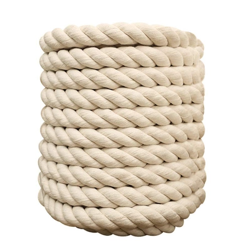 12 Inch x 100 Feet Natural Twisted Cotton Rope Strong Thick Soft Rope for Sports Decor Crafts MacrameCamping Wedding Ropes