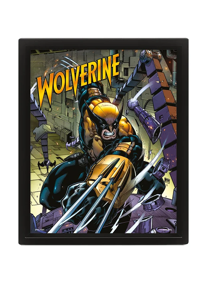 Pyramid Pyramid Wolverine Berserker Rage 3d Lenticular Poster Framed