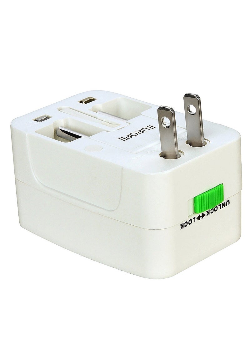 Technotech Technotech 2 Pack International All in One Universal World Wide Travel Plug Adapter White  - Image 2
