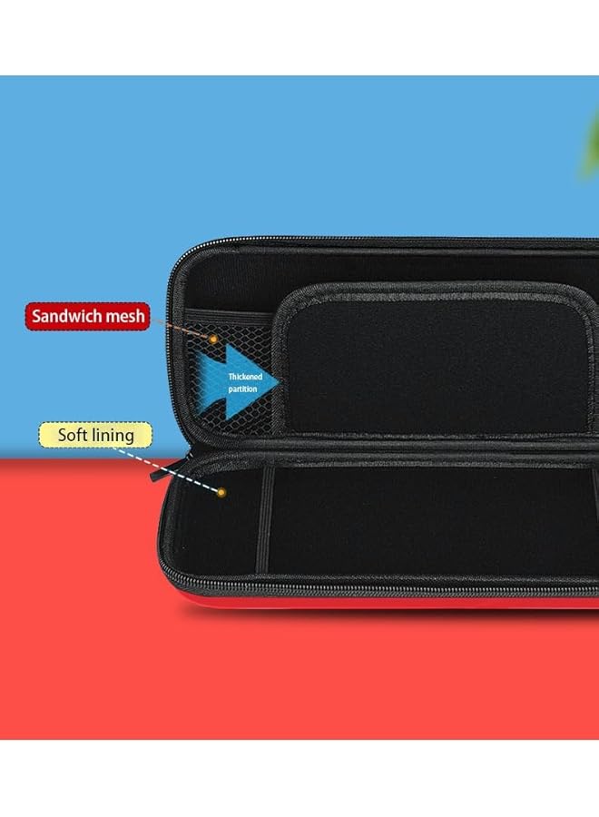 Vermaney Switch Case Compatible With Nintendo Switch/Oled Cute Portable Switch Carrying Case With 10 Game Holders Nintendo Switch Game Console Portable Travel Bag (Black) - Image 5