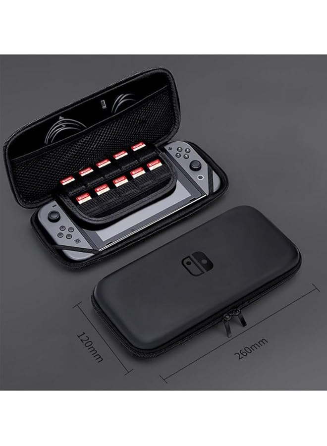 Vermaney Switch Case Compatible With Nintendo Switch/Oled Cute Portable Switch Carrying Case With 10 Game Holders Nintendo Switch Game Console Portable Travel Bag (Black) - Image 4