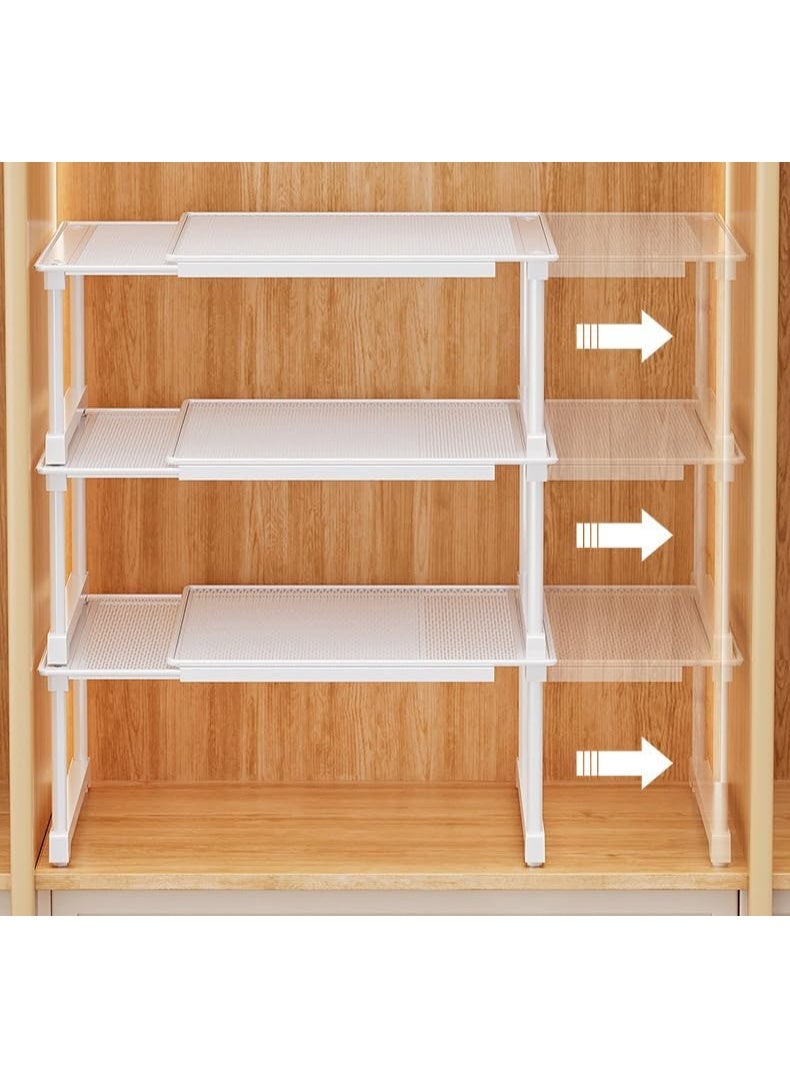 سوفام رف الشد للخزانة القابلة للتجميع لخزانة الملابس رف الشد للخزانة قابل للتجميع لخزانة الملابس رف فاصل قابل للضبط رف فاصل قابل للتوسعة خزانة فاصل فاصل لخزانة الملابس منظم الحذاء غرفة النوم DIY (بعرض 52-86 سم/25 سم) - Image 3
