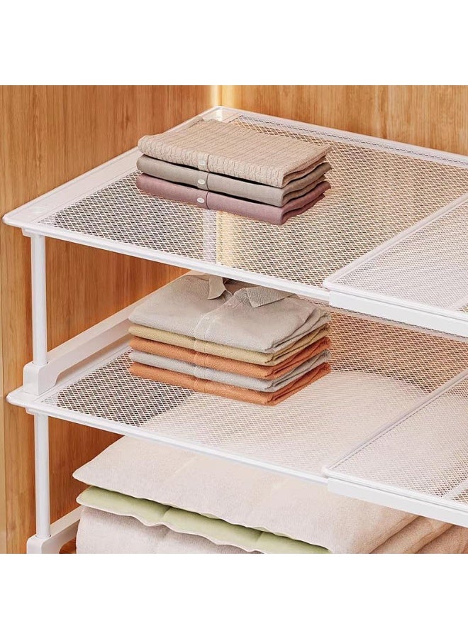 سوفام رف الشد للخزانة القابلة للتجميع لخزانة الملابس رف الشد للخزانة قابل للتجميع لخزانة الملابس رف فاصل قابل للضبط رف فاصل قابل للتوسعة خزانة فاصل فاصل لخزانة الملابس منظم الحذاء غرفة النوم DIY (بعرض 52-86 سم/25 سم) - Image 2