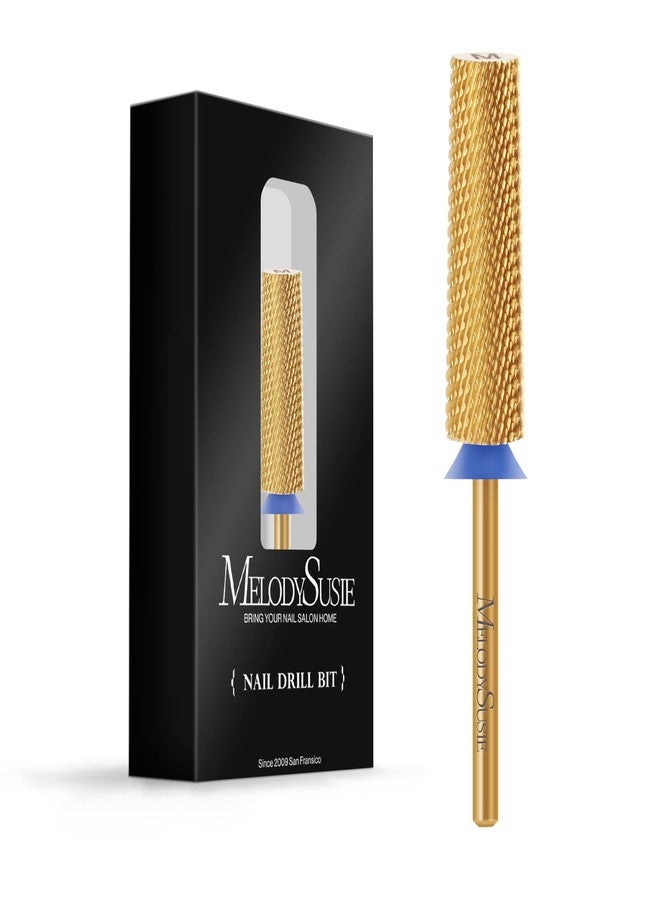 MelodySusie Super Long Tapered Nail Drill Bits, 3/32'' Carbide Tungsten Bits, Suitable for Manicure Pedicure Cuticle Gel Polishing, Professional Advanced Bits, Gold, Series Bit-X, Medium - Image 1