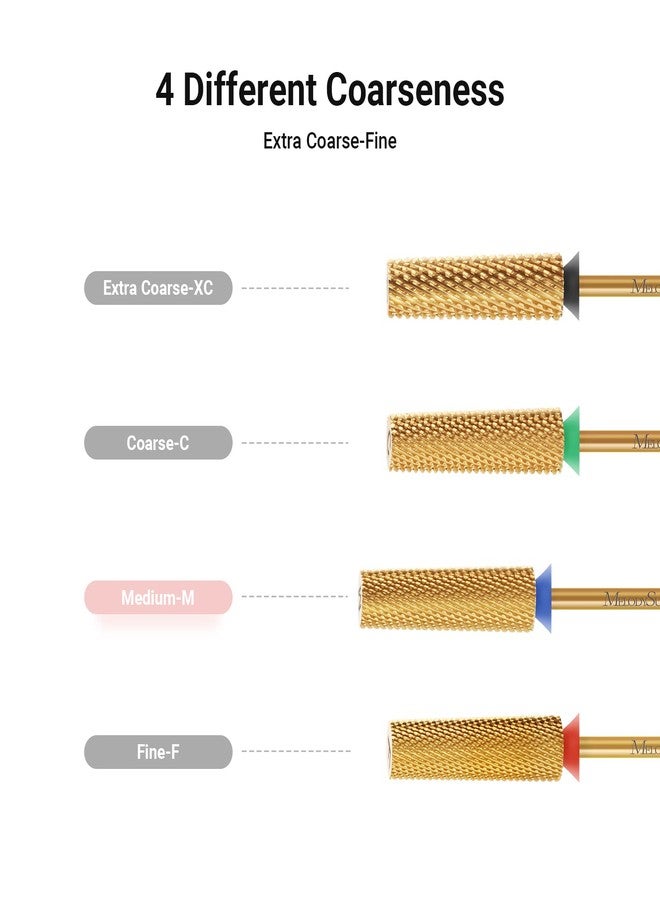 MelodySusie Super Long Tapered Nail Drill Bits, 3/32'' Carbide Tungsten Bits, Suitable for Manicure Pedicure Cuticle Gel Polishing, Professional Advanced Bits, Gold, Series Bit-X, Medium - Image 3