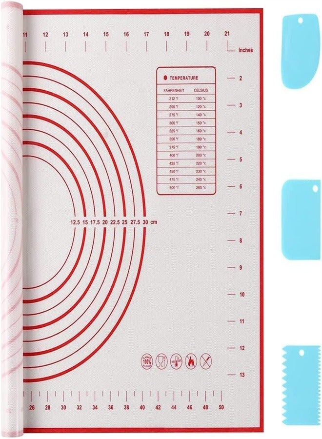 كيلا حصيرة سيليكون غير لاصقة للكعك، حصيرة سيليكون للخبز، لوح عجن من الألياف الزجاجية، لفافة عجين كبيرة الحجم للكعك والمكرونات وأدوات المطبخ - Image 3