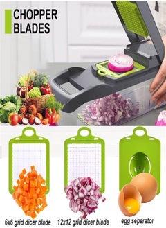 Bukela 12 in 1 Slicer, Heavy Duty Potato, Onion, Food, Vegetable Chopper with Vegetable Peeler, Hand Guard and Container  - Image 2