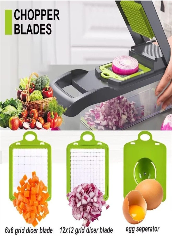 Bukela 12 in 1 Slicer, Heavy Duty Potato, Onion, Food, Vegetable Chopper with Vegetable Peeler, Hand Guard and Container  - Image 2