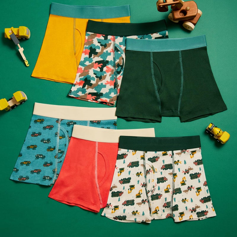Sainteve Saint Eve Kids Boys 100% Cotton 6 Pack Underwear Set - Soft & Breathable Everyday Comfort Essentials - Multi Pack Boxer Briefs Sets for Kids, Sage Green Outdoors, Medium - Image 2