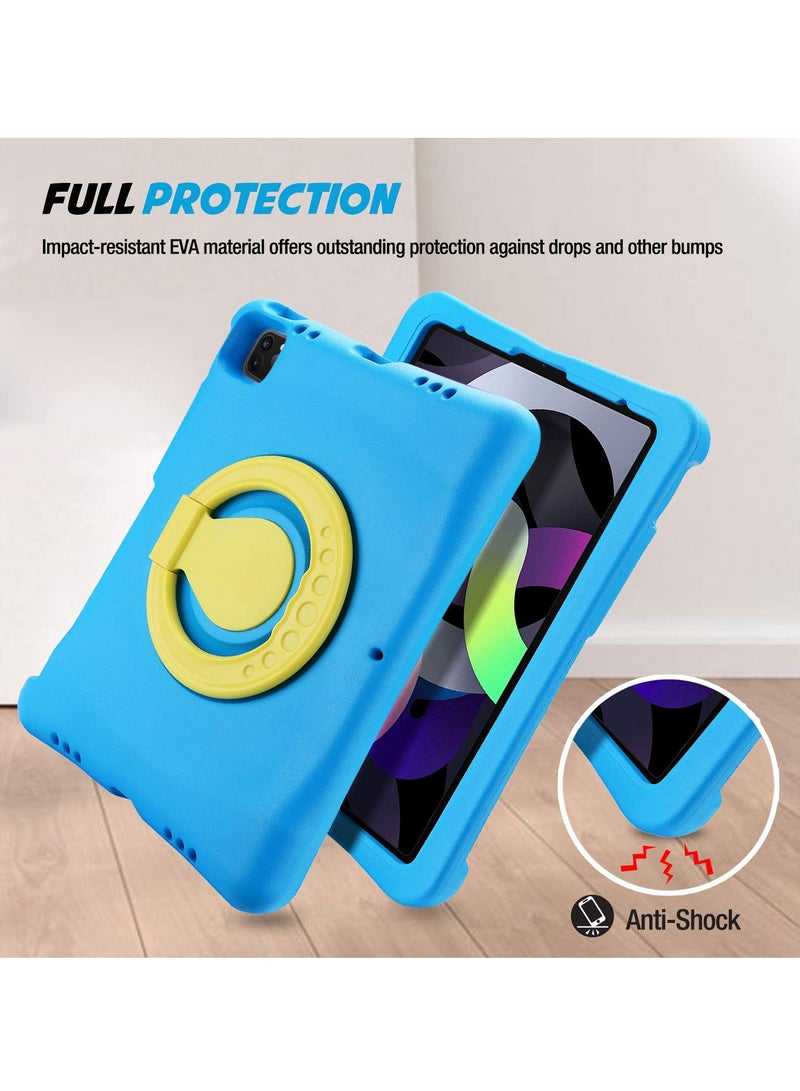 Procases Kids Case For Ipad Air 5 And 4 10.9 Inch Shockproof Rotate Handle Folding Stand Cover Blue - Image 2
