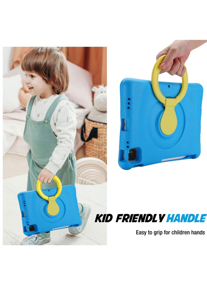 Procases Kids Case For Ipad Air 5 And 4 10.9 Inch Shockproof Rotate Handle Folding Stand Cover Blue - Image 4