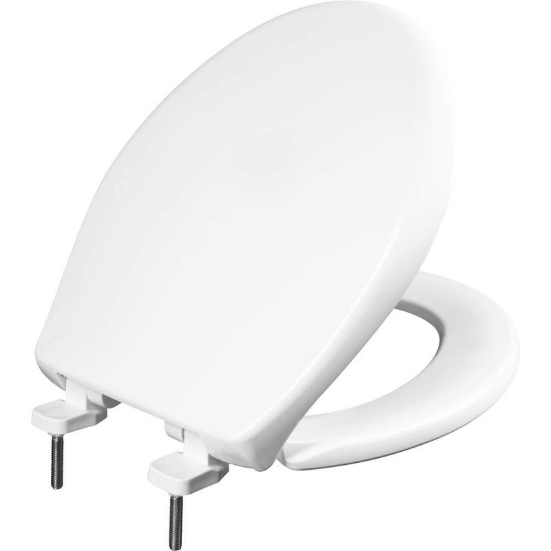 BEMIS 790TDGSL Commercial Heavy Duty Closed Front Toilet Seat with Cover Industrial No Slam Seat with Secure Installation Made in USA Round White