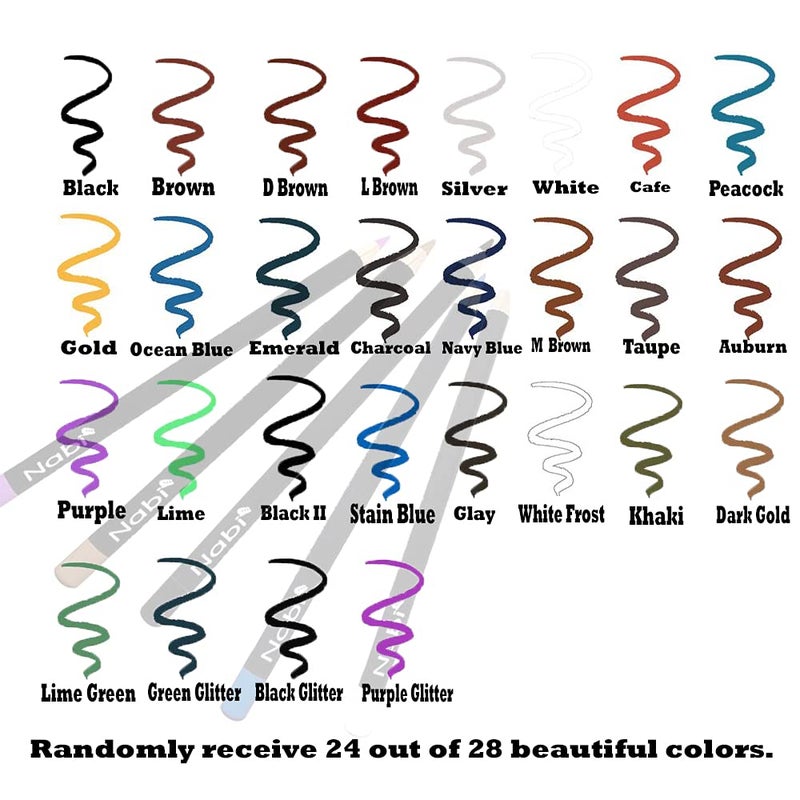 Nabi 24 pcs Nabi Eyeliner and Eyebrow pencils - Image 3