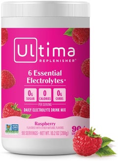 Ultima Replenisher Hydration Electrolyte Powder- 90 Servings- Keto & Sugar Free- Feel Replenished, Revitalized- Naturally Sweetened- Non- Gmo & Vegan Electrolyte Drink Mix- Raspberry  - Image 1