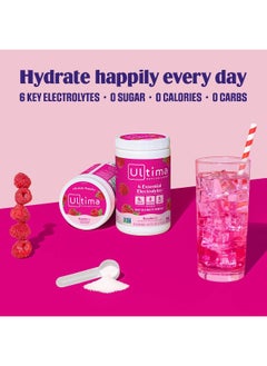 Ultima Replenisher Hydration Electrolyte Powder- 90 Servings- Keto & Sugar Free- Feel Replenished, Revitalized- Naturally Sweetened- Non- Gmo & Vegan Electrolyte Drink Mix- Raspberry  - Image 2
