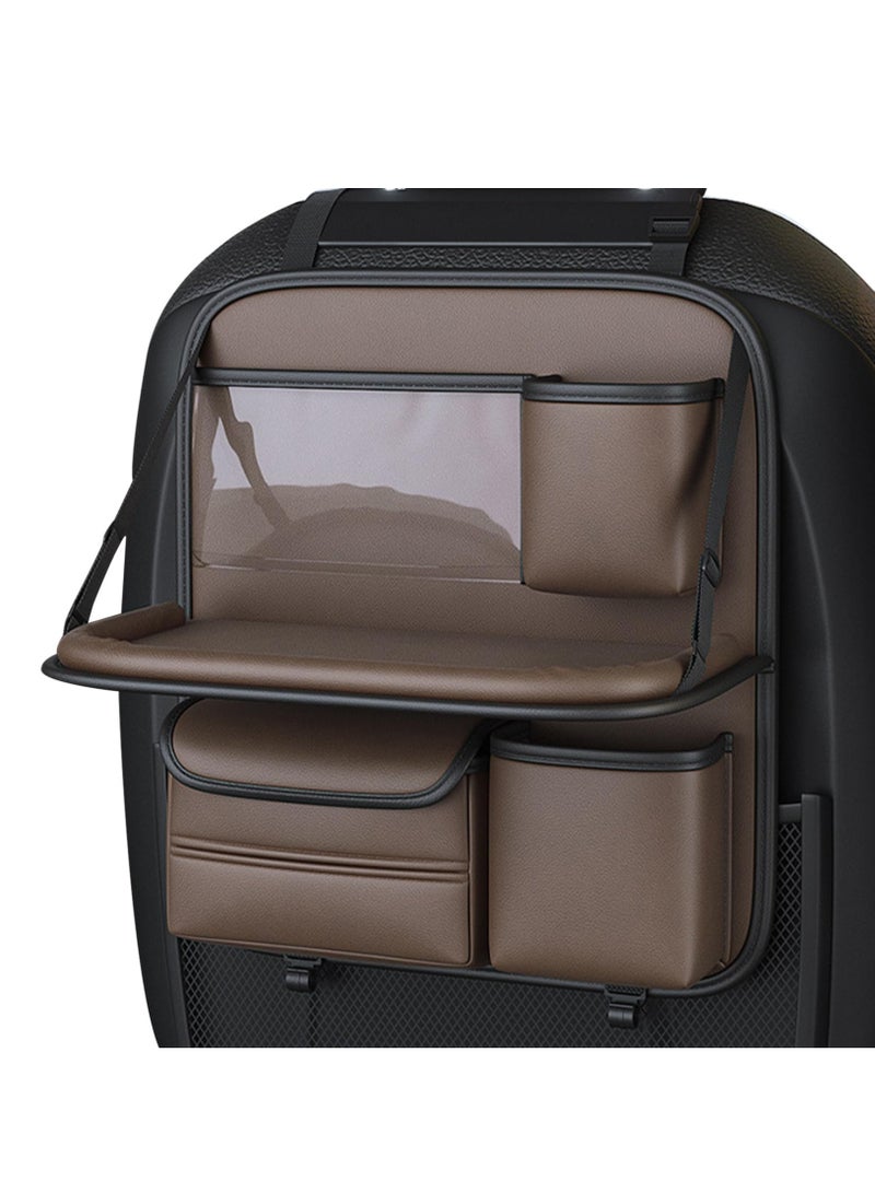 Excefore Backseat Organizer, Vehicle Protector Organizers, Car Seat Back Storage Bag, Durable Rear Seat Car Interior Supplies, Kick Mats Back Seat with Foldable Tray, Automotive Seat Storage Bag for Cars - Image 5