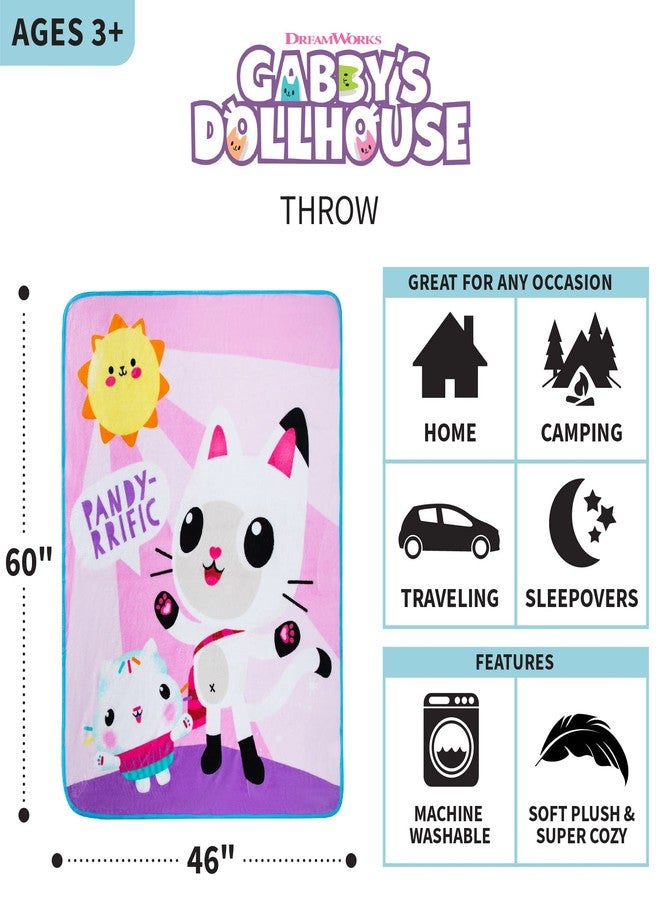 Franco Gabby's Dollhouse Cakey And Pandy Kids Bedding Super Soft Micro Raschel Throw, 46 in x 60 in, By Franco - Image 4