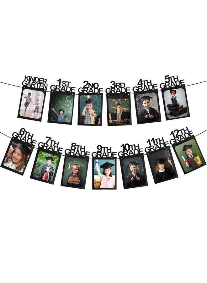 Hatcher lee Class Of 2019 Congrats Kindergarten12 Grade Photo Banner Perfect Graduation Decorations Party Supplies For Grad Party Bunting Black - Image 2