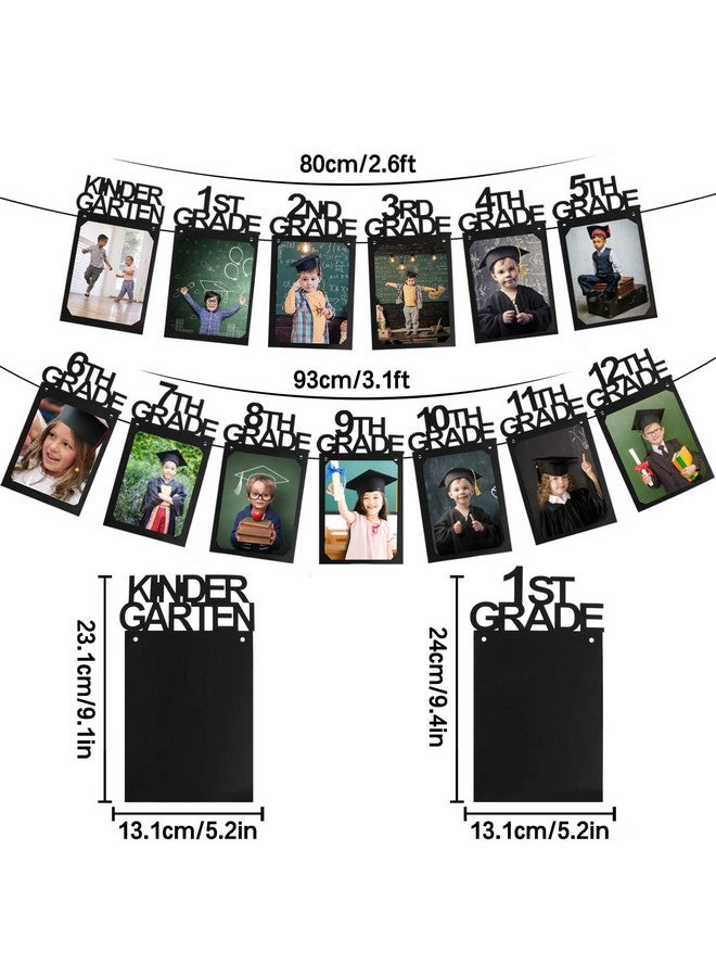 Hatcher lee Class Of 2019 Congrats Kindergarten12 Grade Photo Banner Perfect Graduation Decorations Party Supplies For Grad Party Bunting Black - Image 3