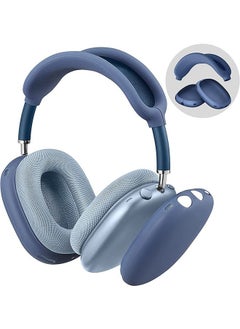Silicone Case Cover for AirPods Max Headphones, Anti-Scratch Ear Cups Cover and Headband Cover for AirPods Max, AirPods Max Headset Skin Protector Accessories (Blue)