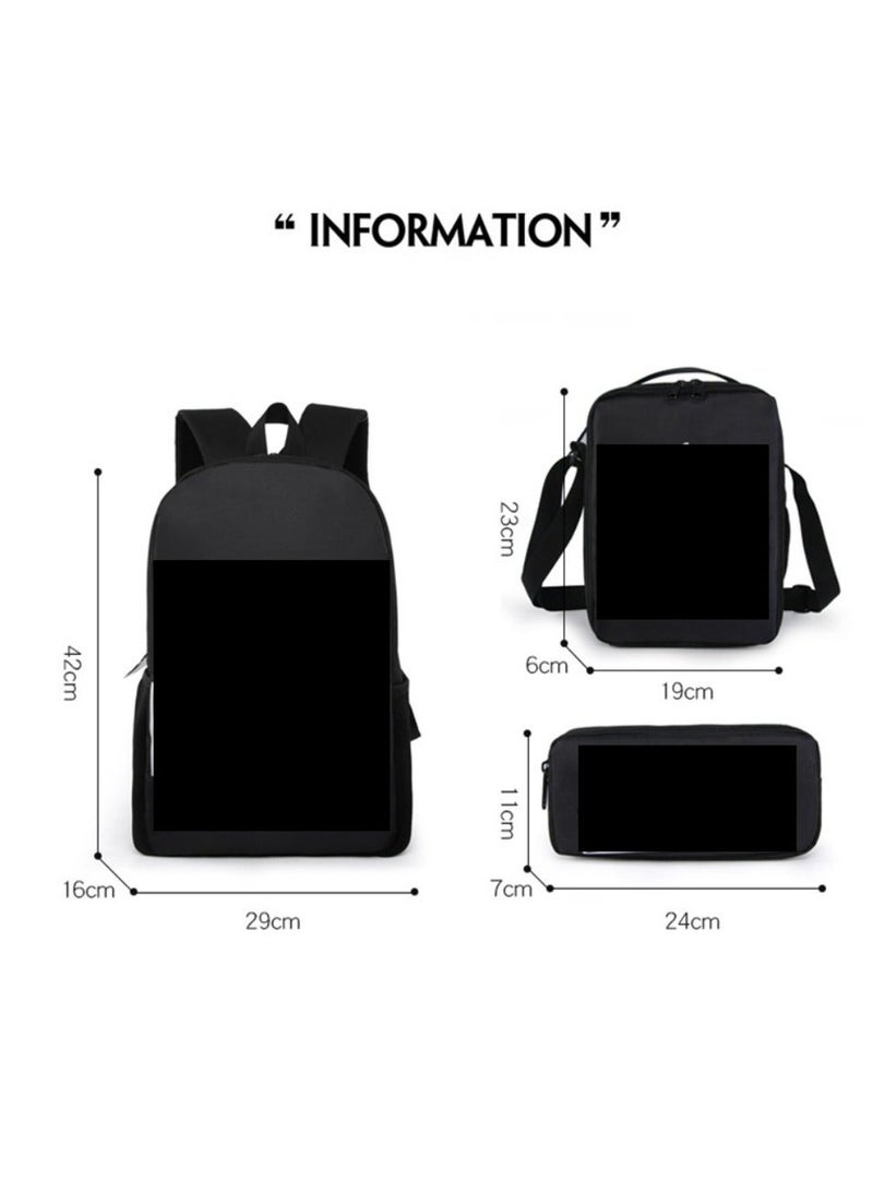 Godzilla Children's leisure load reducing large capacity printed backpack for elementary school students, 3-piece set - Image 2