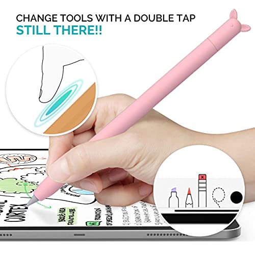 Mizi Apple Pencil Pro (2024) & Apple Pencil 2nd Generation Duotone Case Cover Silicone Sleeve Skin - Pink - Image 4