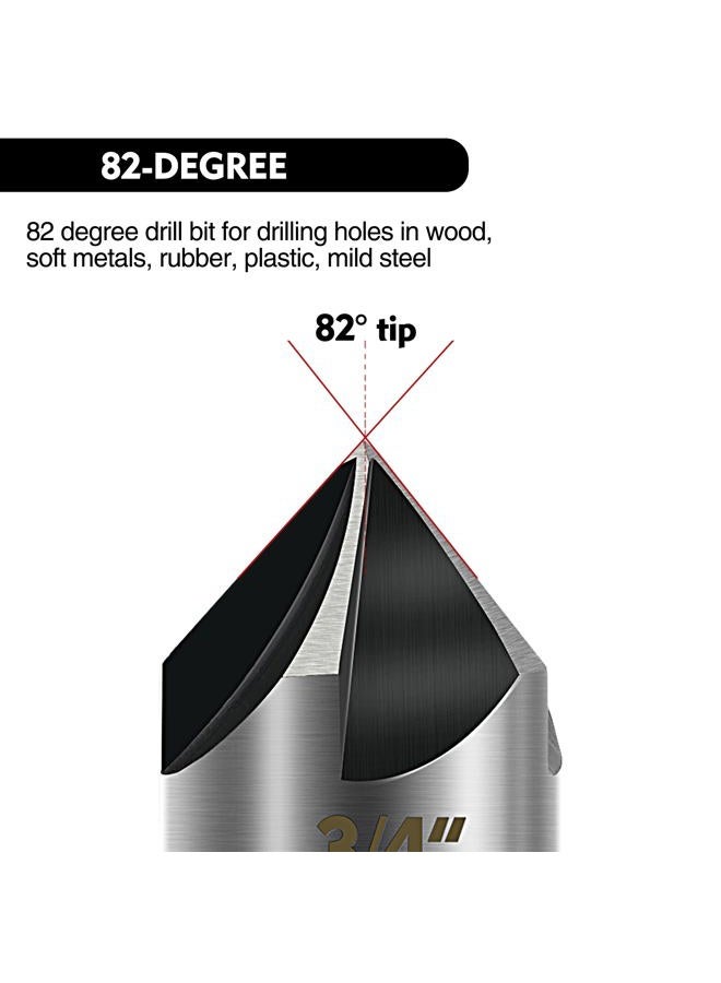GMTOOLS 5PCS Countersink Drill Bit Set, High Speed Steel Countersink Bits, 82 Degree 5 Flute Pieces, 1/4 Inch Hex Shank, Fit for Sink Holes into Metals, Wood, Plywood, Plastic - Image 3