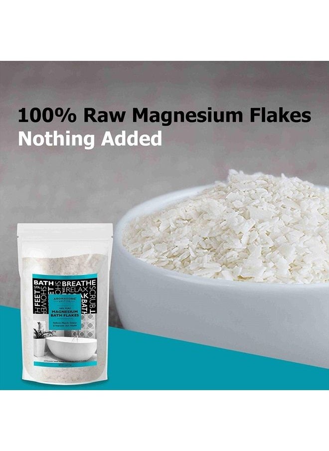 Aromasong RAW Magnesium Flakes Bath Salt 3 LB Resealable Pack - Muscle Relaxing Organic Salts Mg Chloride, Mineral Soak for Stress Relief and Headaches  - Image 3