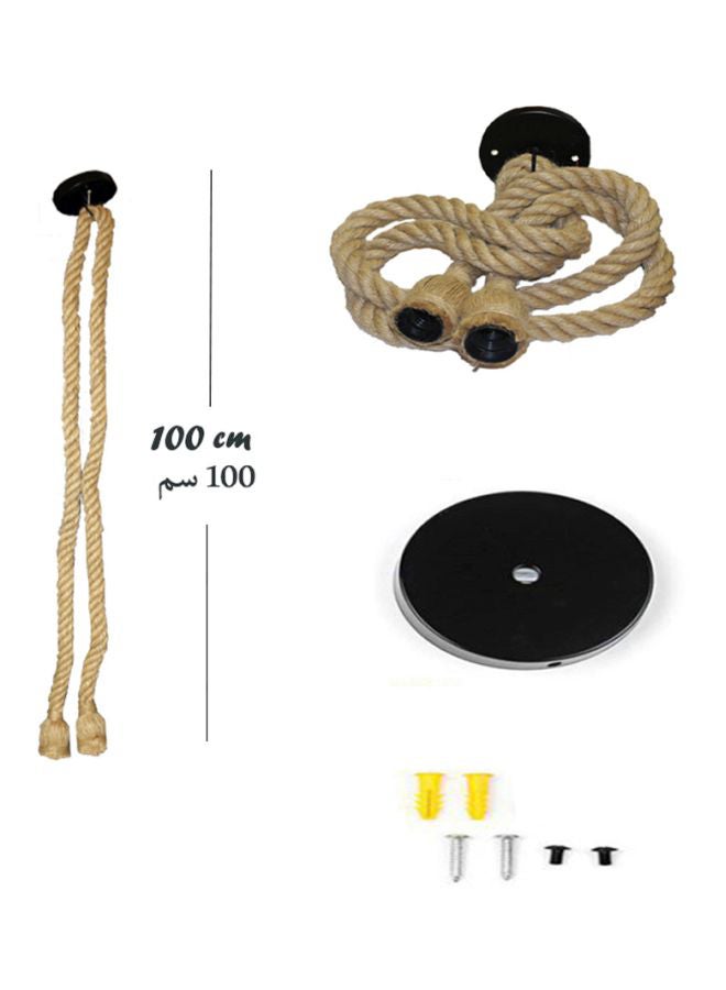 Double Head Rope Pendant Light Beige/Clear 100cm - Image 2