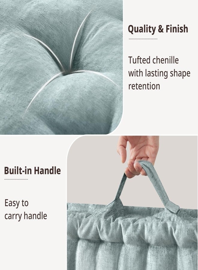 Intelligent Design Azza Large Cushion/Pouf, 24" W x 24" L x 5" H, Aqua - Image 3