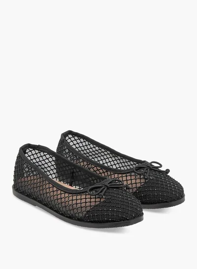جونيورز Girls Bow Accent Slip-On Ballerina Shoes