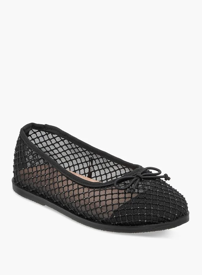 جونيورز Girls Bow Accent Slip-On Ballerina Shoes