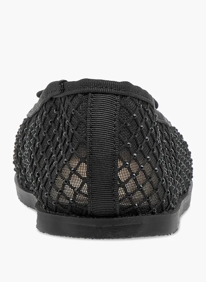 جونيورز Girls Bow Accent Slip-On Ballerina Shoes