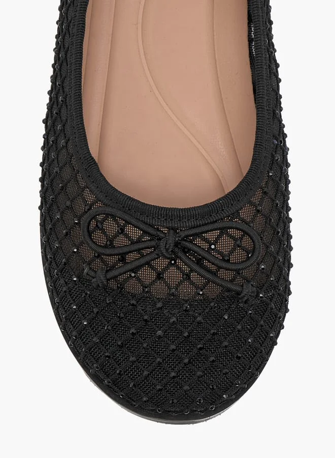 جونيورز Girls Bow Accent Slip-On Ballerina Shoes