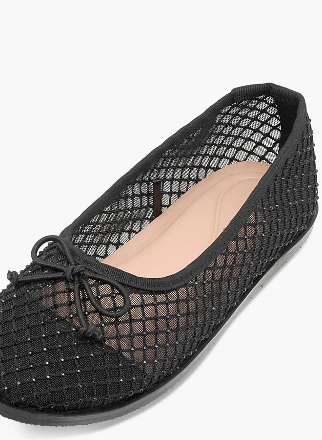 جونيورز Girls Bow Accent Slip-On Ballerina Shoes