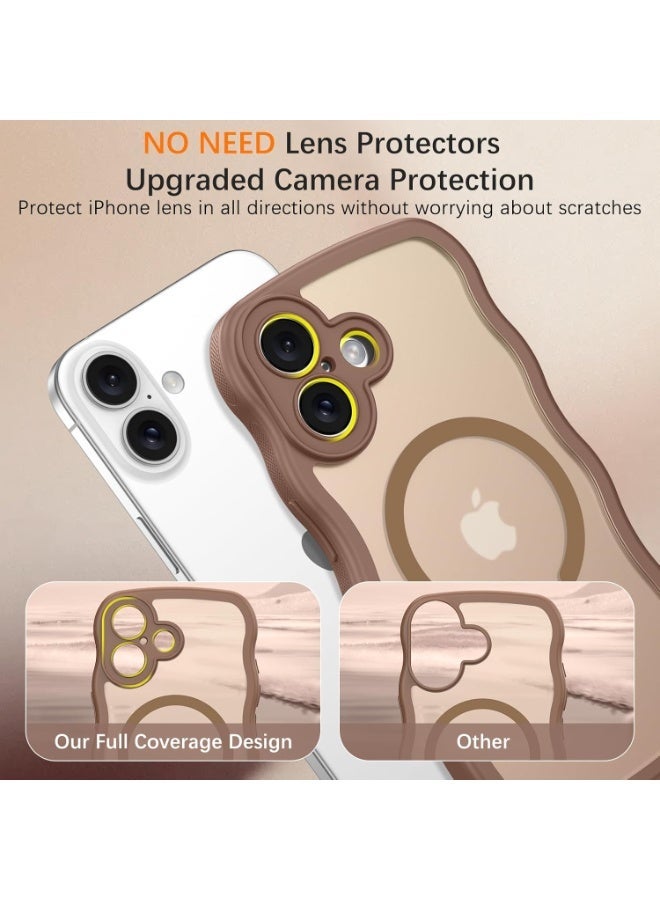 V.nice Magnetic for iPhone 17 Case Cute Wavy Full Camera Protection [Compatible with MagSafe] Translucent Matte Anti-Slip Bumper Women Girls Boys Protective Cover - Image 3