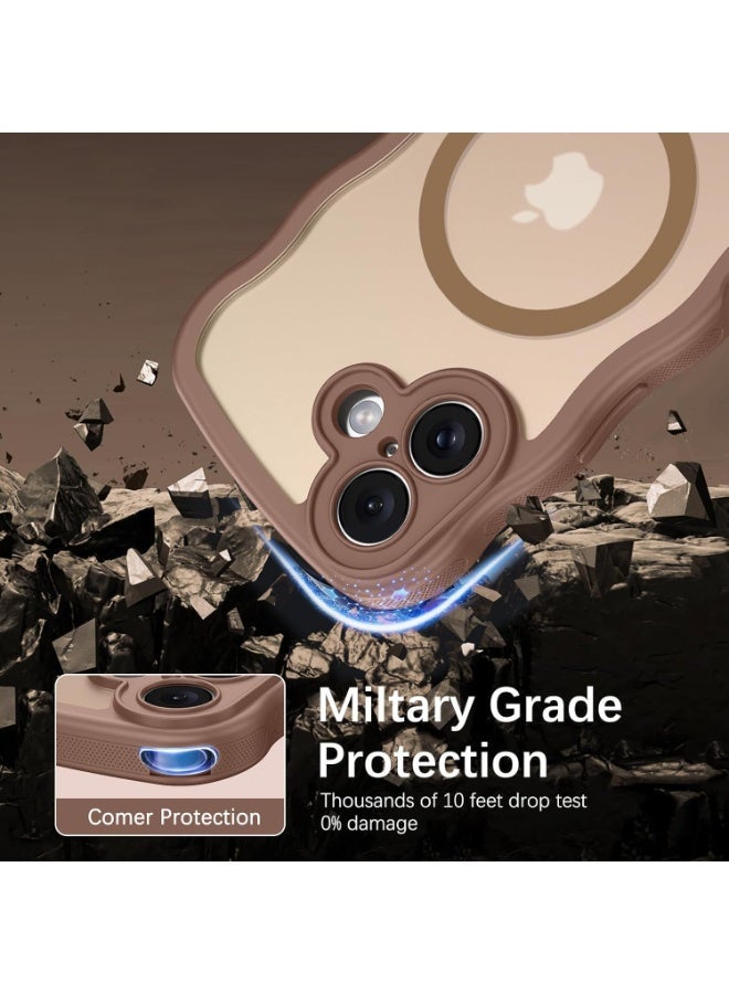 V.nice Magnetic for iPhone 17 Case Cute Wavy Full Camera Protection [Compatible with MagSafe] Translucent Matte Anti-Slip Bumper Women Girls Boys Protective Cover - Image 5