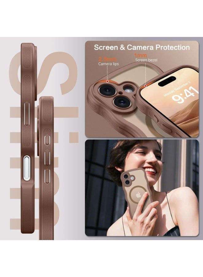 V.nice Magnetic for iPhone 17 Case Cute Wavy Full Camera Protection [Compatible with MagSafe] Translucent Matte Anti-Slip Bumper Women Girls Boys Protective Cover - Image 2