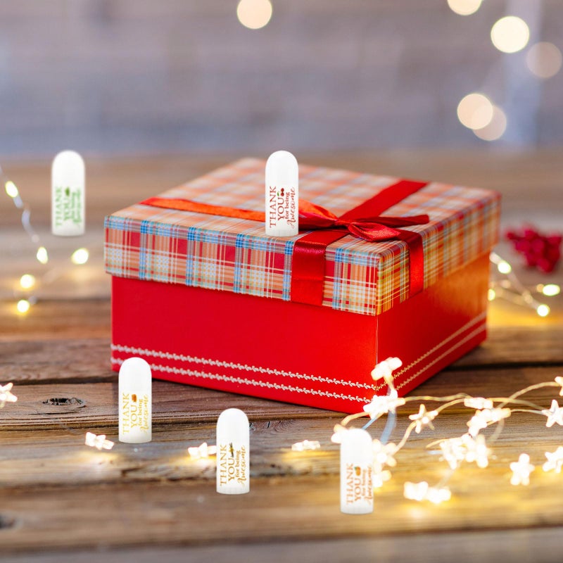 Swiffen 50 Pcs Christmas Mini Lip Balm Gifts Bulk Thank You Gifts Mini Lip Balm Pack Moisturizer Assorted Flavors Care Products for Teacher Baby Shower Coworkers Friend - Image 5
