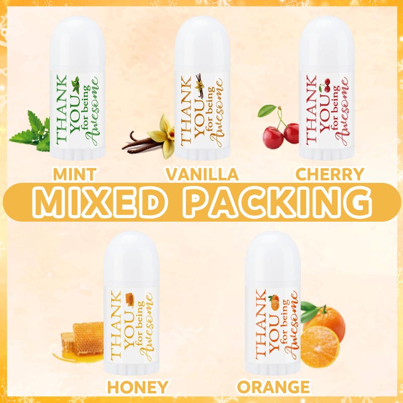 Swiffen 50 Pcs Christmas Mini Lip Balm Gifts Bulk Thank You Gifts Mini Lip Balm Pack Moisturizer Assorted Flavors Care Products for Teacher Baby Shower Coworkers Friend - Image 3
