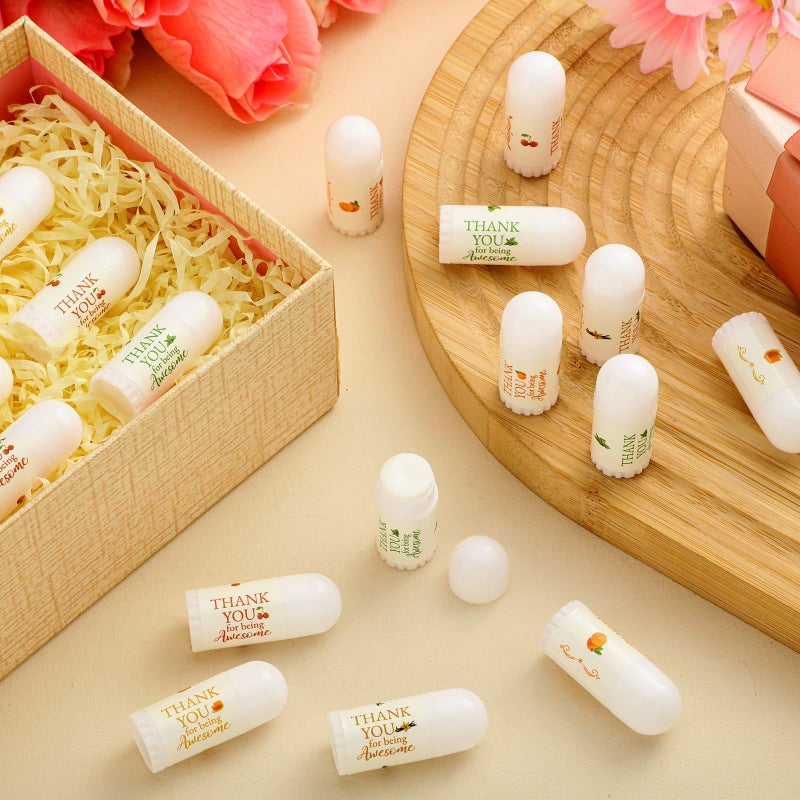 Swiffen 50 Pcs Christmas Mini Lip Balm Gifts Bulk Thank You Gifts Mini Lip Balm Pack Moisturizer Assorted Flavors Care Products for Teacher Baby Shower Coworkers Friend - Image 4