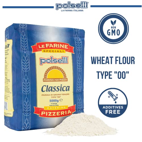 POLSELLI Classica, Tipo "00" Double Zero Flour Extra Fine, 11 lbs (5 kg), Neapolitan Italian Pizza, Bread, Pasta, and more, All Natural, Unbleached, Unbromated, No Additives - Image 2