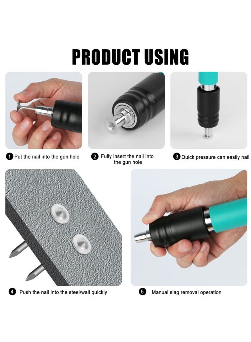 Manual Steel Nail Gun with Steel Nails.Manual Concrete Nail Guns for Carpentry, Home Decoration, Building Maintenance, and DIY Projects  - Image 1
