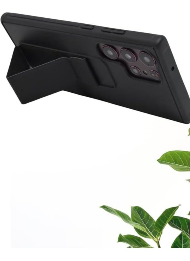 "Galaxy S23 Ultra Case – Fully Covered with Finger Grip Stand Holder, Anti-Slip Shockproof Protective Cover for Samsung Galaxy S23 Ultra 5G (Black)" - Image 3