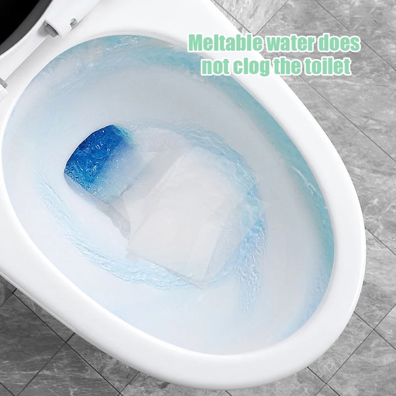 1-50 غطاء مقعد مرحاض للاستعمال مرة واحدة حصيرة مرحاض محمولة آمنة للذوبان في الماء للسفر والتخييم والحمام - Image 3