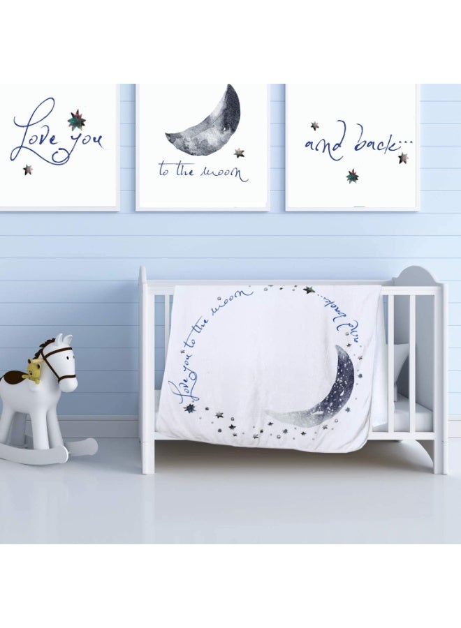 Yoothy Moon Baby Monthly Milestone Blanket - Boy & Girl, Soft Plush Photo Prop, Wreath & 12 Stickers, Large 51''x40'' - Image 3