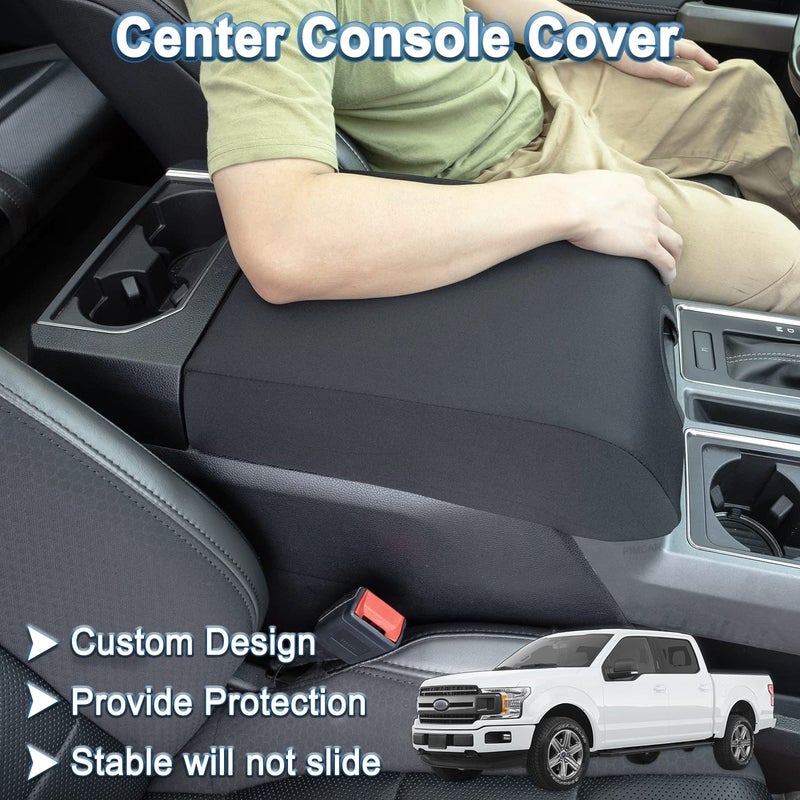 PIMCAR Center Console Cover for Ford 2015-2020 F150, 2017-2022 F250 F350 F450, 2018-2024 Expedition Interior Accessories Soft Cozy Neoprene Armrest Cover Protector (Bucket Seat Only) - Image 4